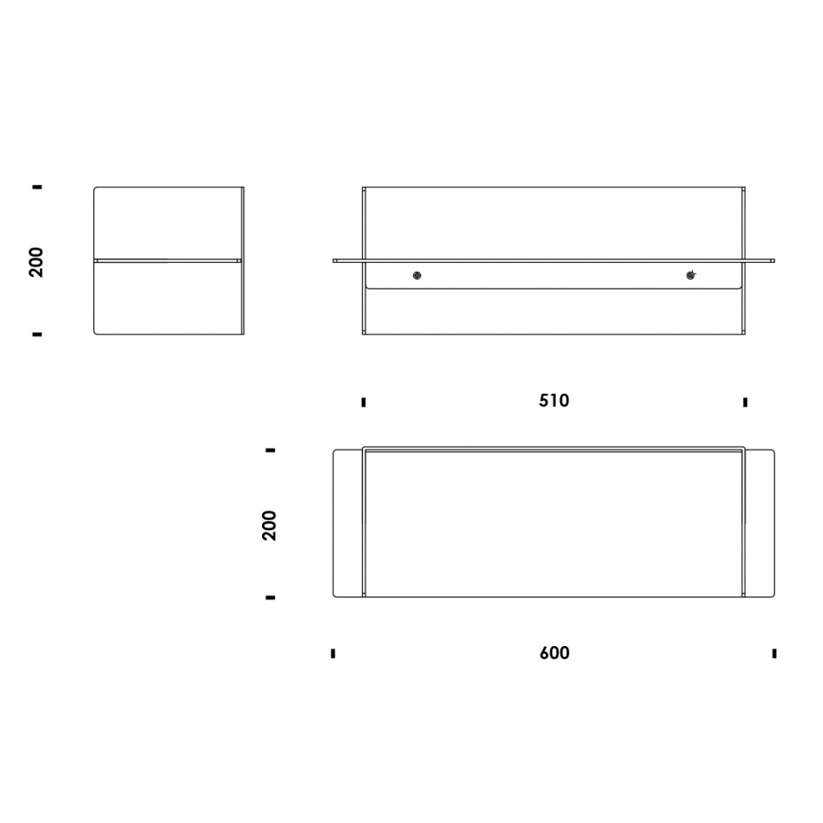 Alu Shelf 60cm Aluminum