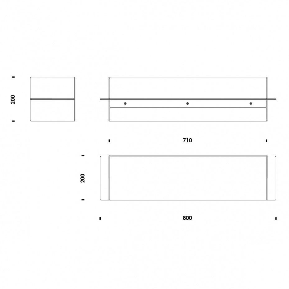 Alu Shelf 80cm Aluminum