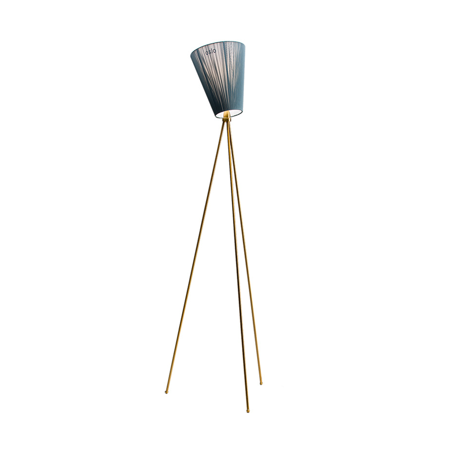 Oslo Wood Golvlampa Gold