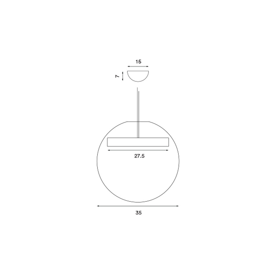 Reveal Pendel Small Grey/Brass Matt