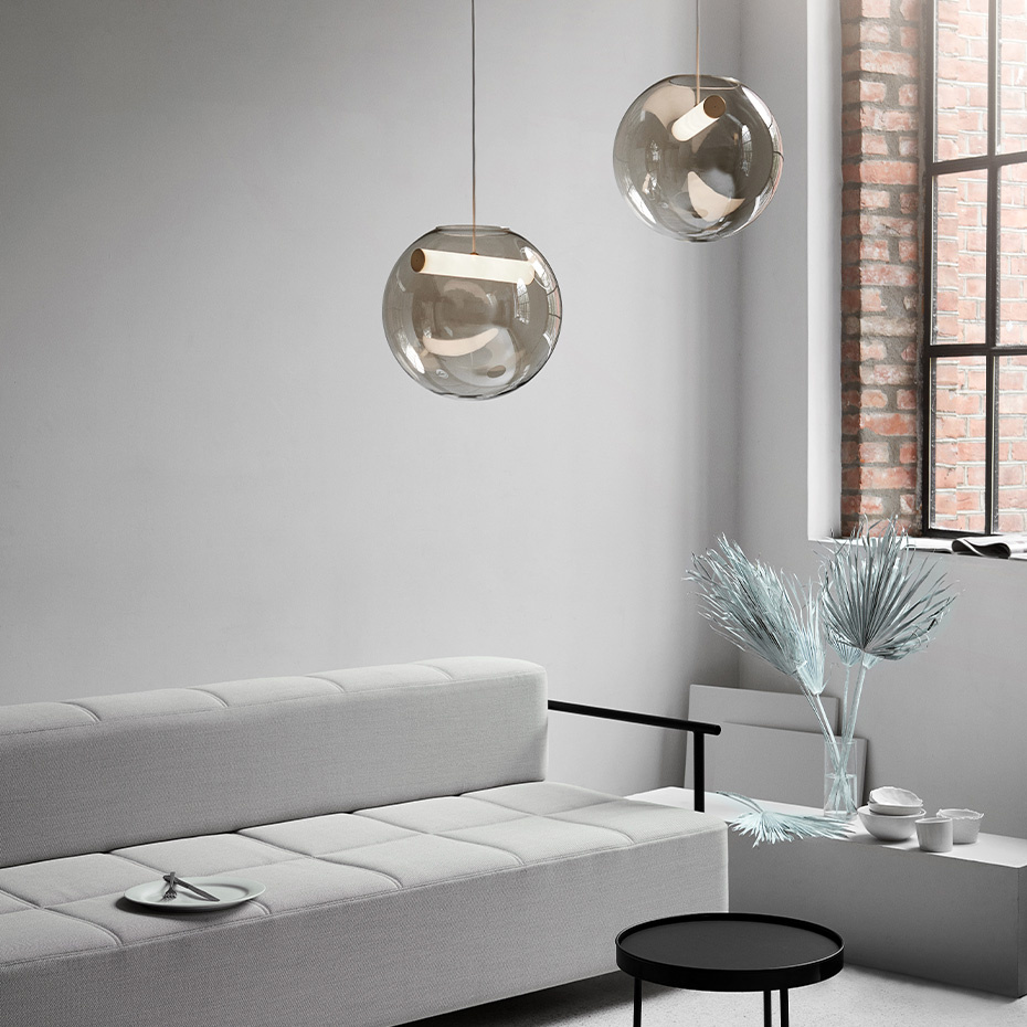 Reveal Pendel Large Grey/Brass Matt