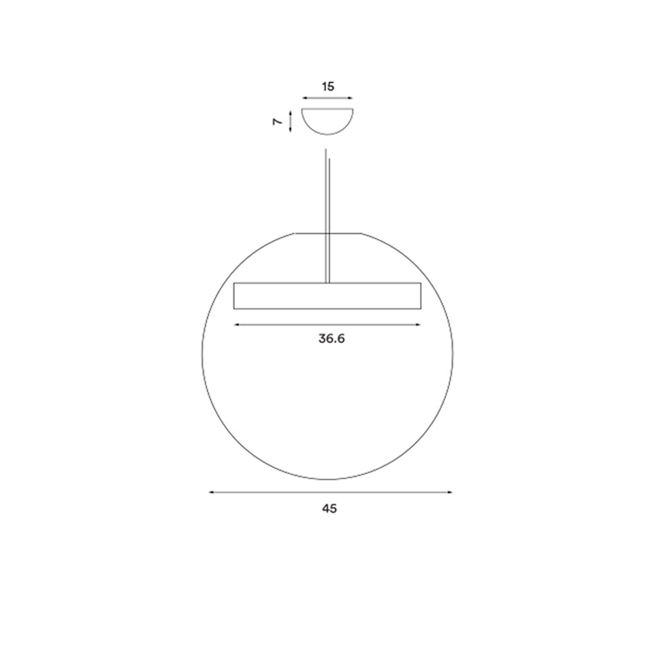 Reveal Pendel Large Grey/Brass Matt
