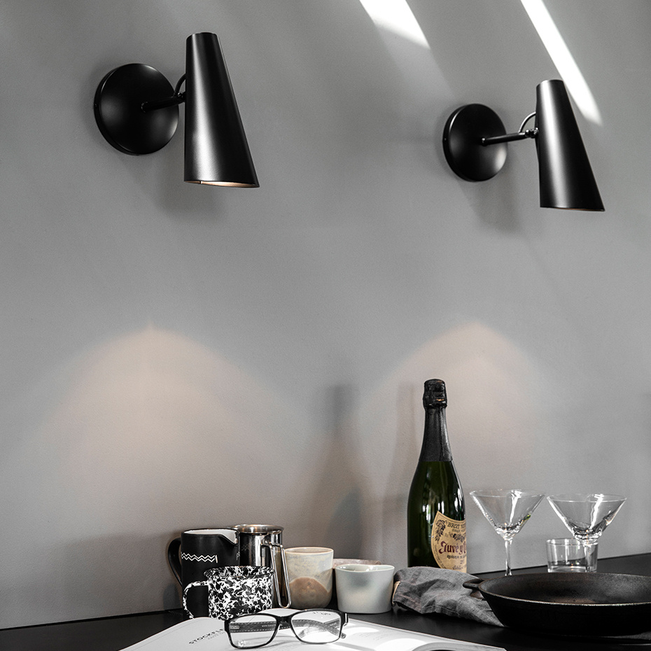 Birdy Vägglampa Grey/Steel