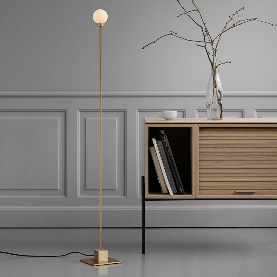 Snowball Golvlampa Brass