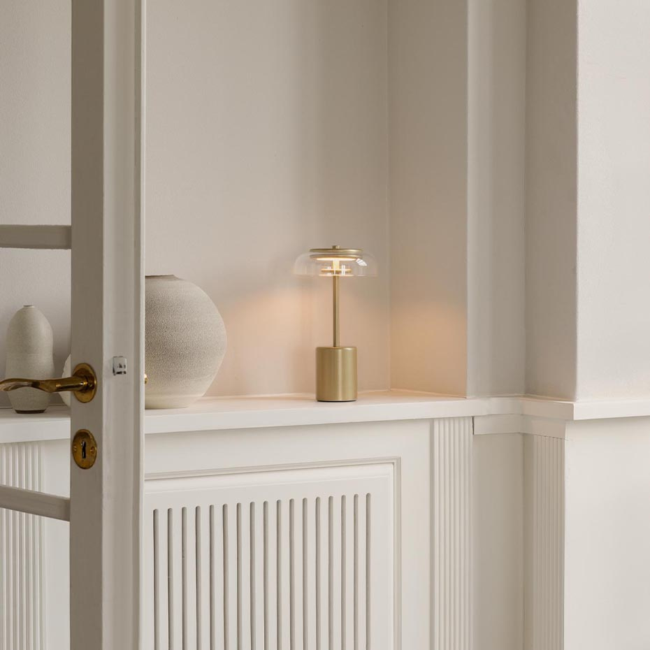 Blossi Bordslampa Mini Portable Nordic Gold/Clear