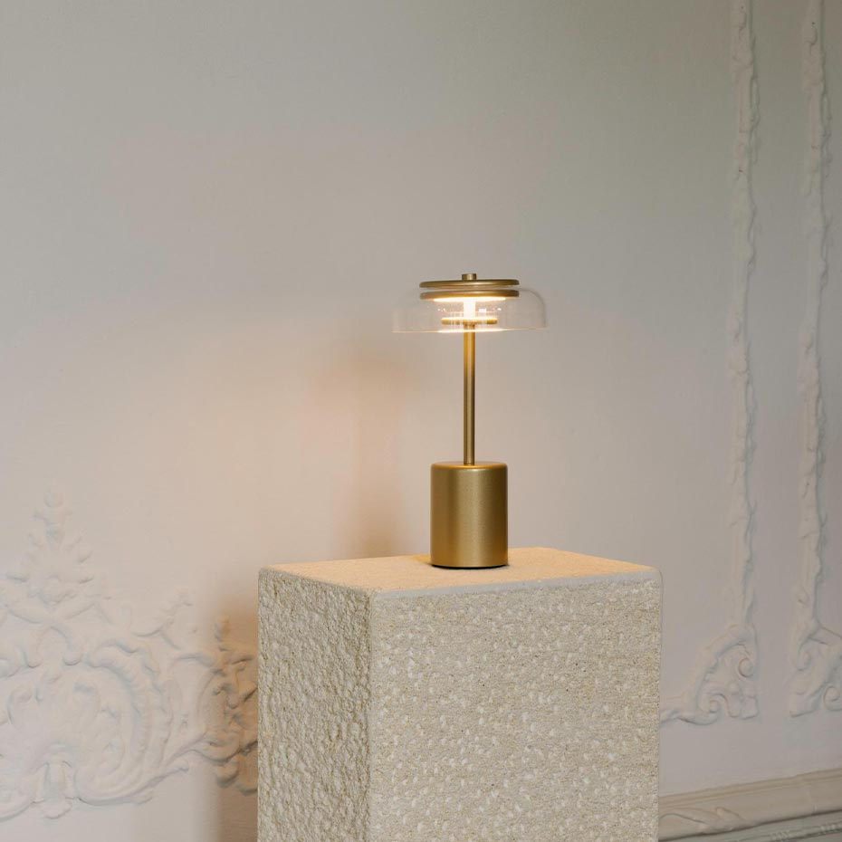 Blossi Bordslampa Mini Portable Nordic Gold/Clear