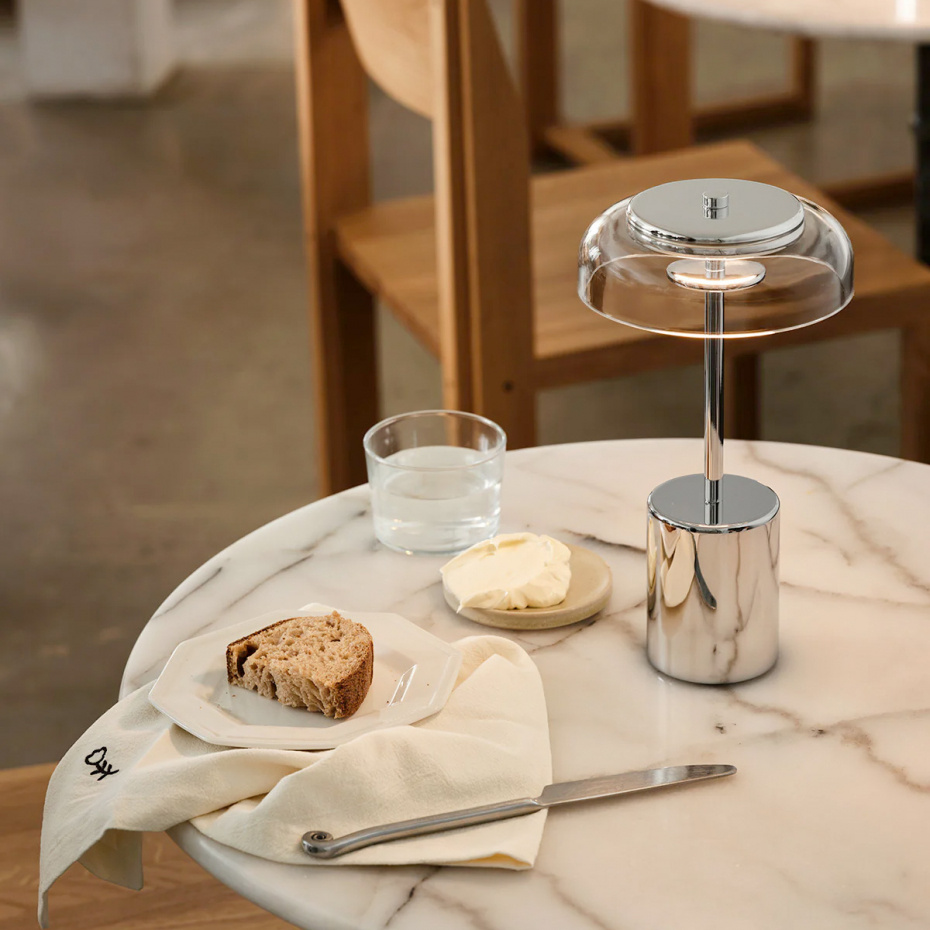 Blossi Bordslampa Mini Portable Chrome/Clear