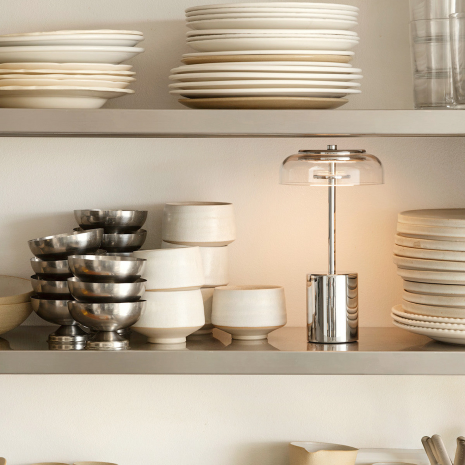 Blossi Bordslampa Mini Portable Chrome/Clear