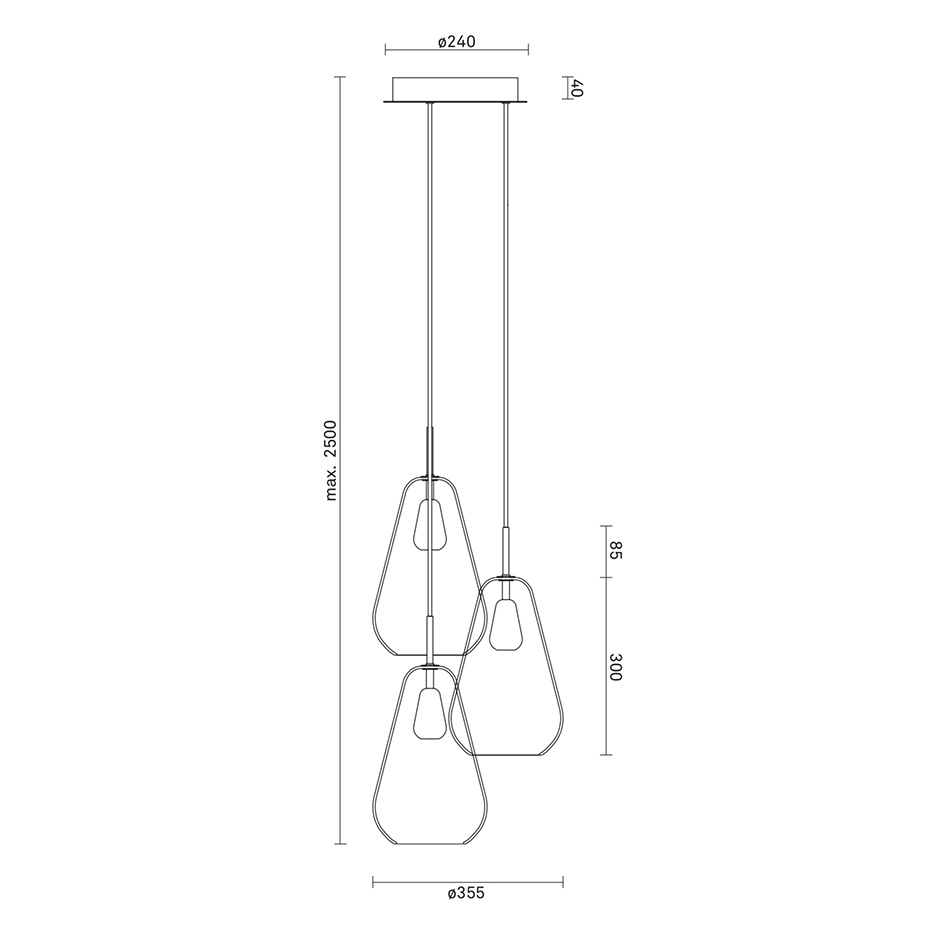 Anoli 3 Ljuskrona Nordic Gold/Gold