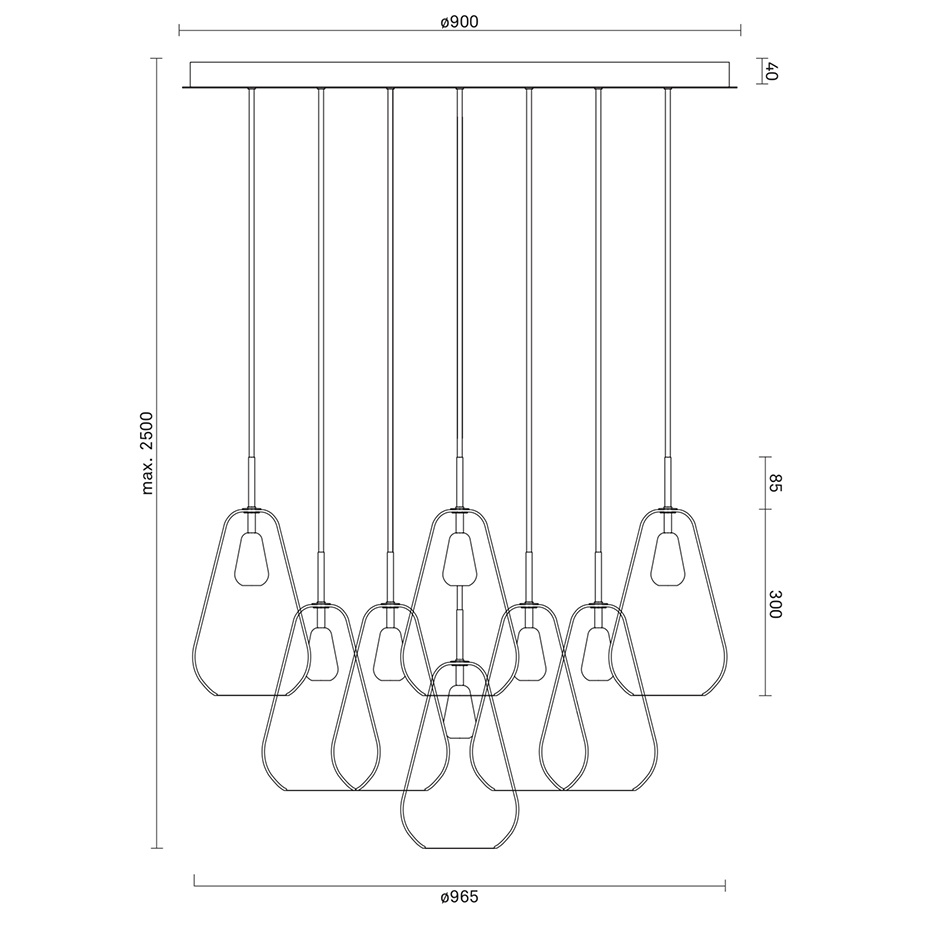 Anoli 13 Ljuskrona Nordic Gold/Opal White