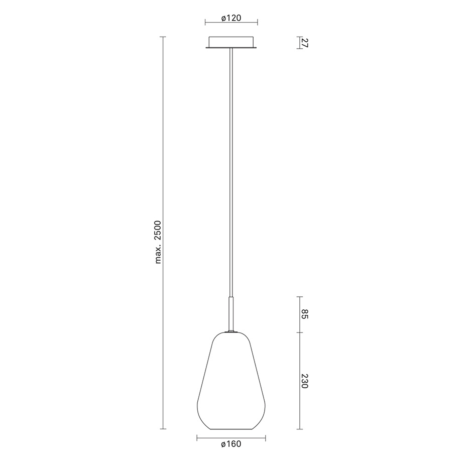 Anoli 1 Pendel Small Nordic Gold/Opal White