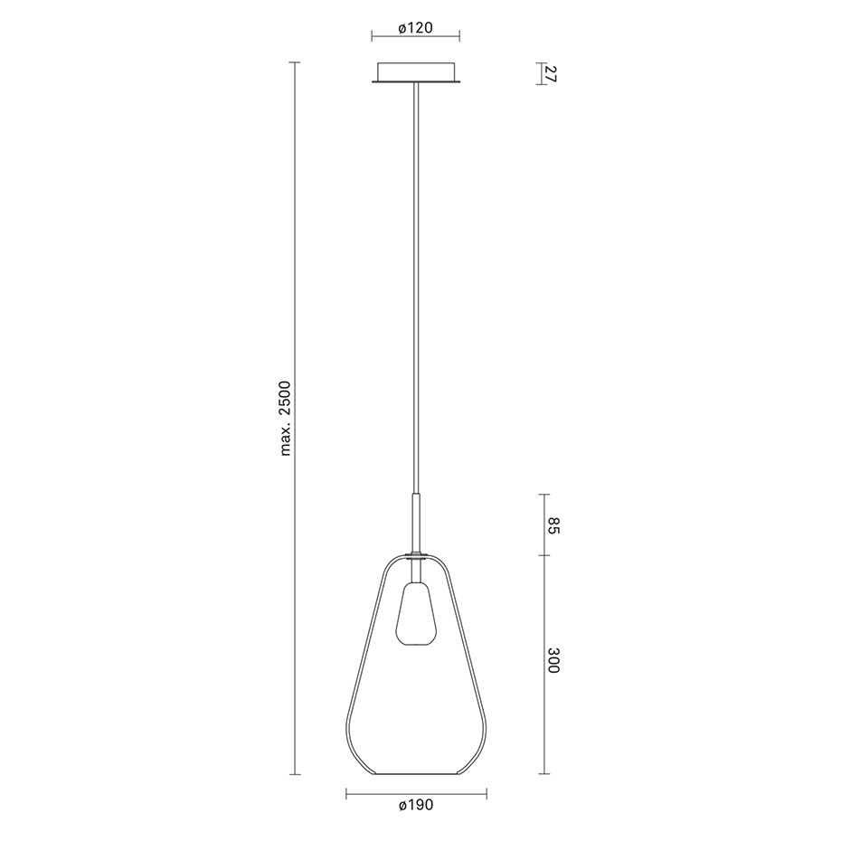 Anoli 1 Pendel Medium Nordic Gold/Gold