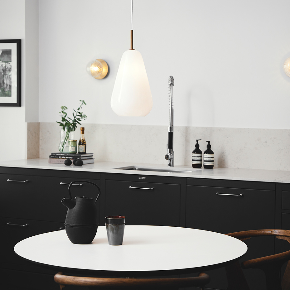 Anoli 1 Pendel Medium Nordic Gold/Opal White