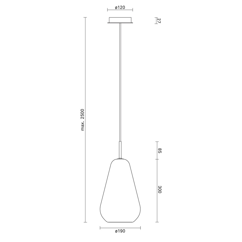 Anoli 1 Pendel Medium Nordic Gold/Opal White