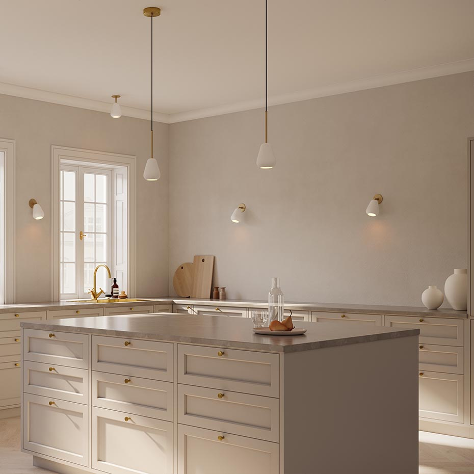 Anoli Spot Pendel Nordic Gold/White