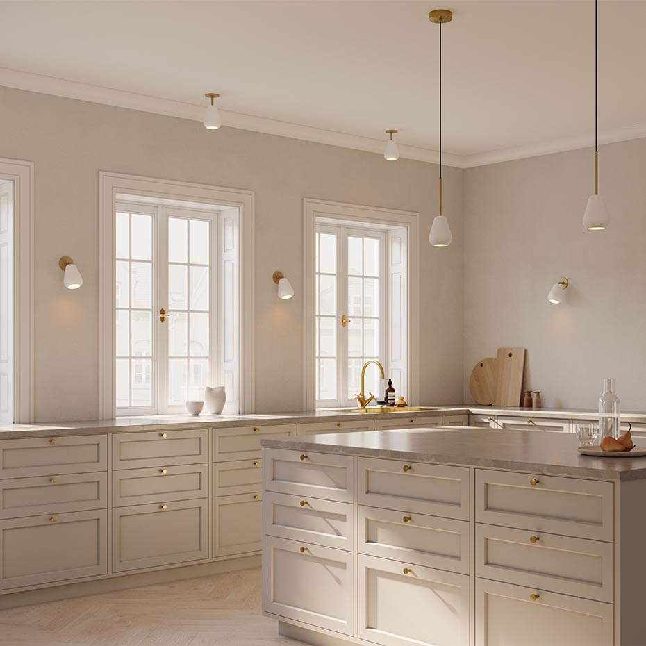 Anoli Spot Recessed Taklampa/Vägglampa Nordic Gold/White