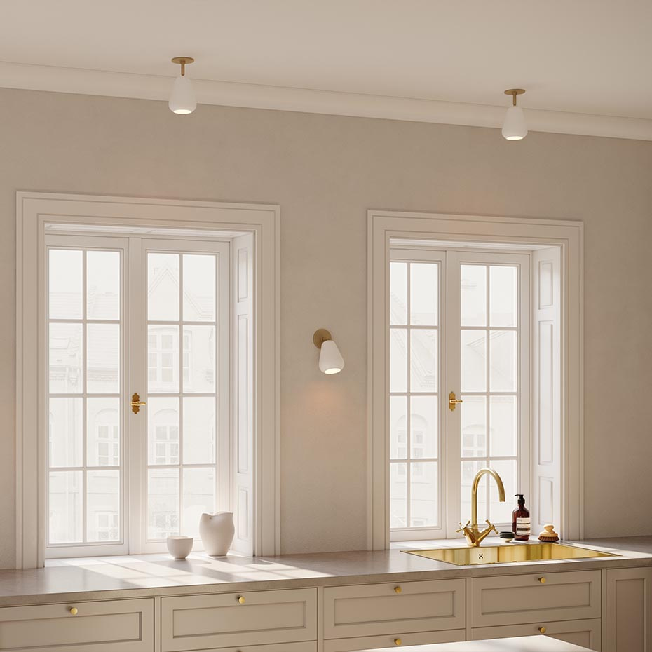 Anoli Spot Recessed Taklampa/Vägglampa Nordic Gold/White