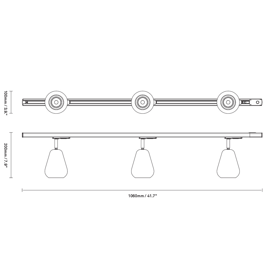 Anoli 3 Spot Track Skensystem 1-Fas Black/Black