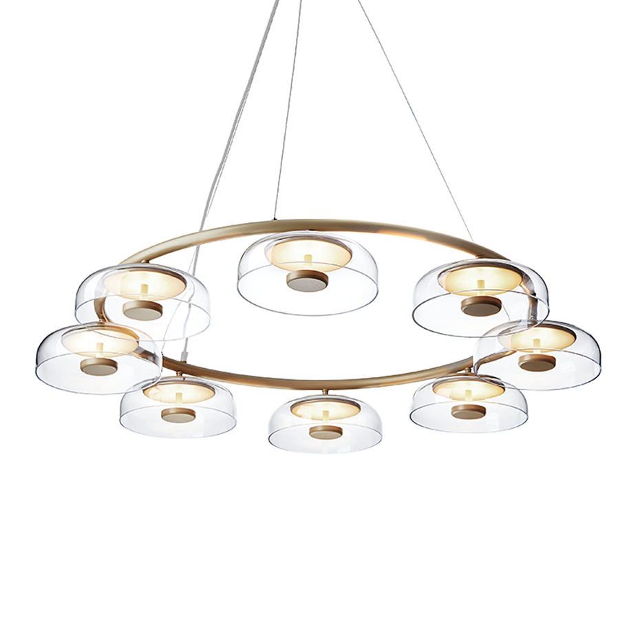 Blossi 8 Ljuskrona Nordic Gold/Clear V2