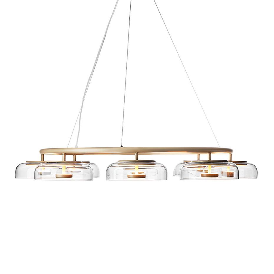 Blossi 8 Ljuskrona Nordic Gold/Clear V2