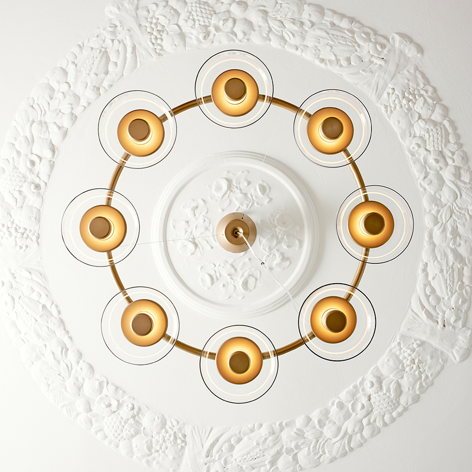 Blossi 8 Ljuskrona Nordic Gold/Clear V2