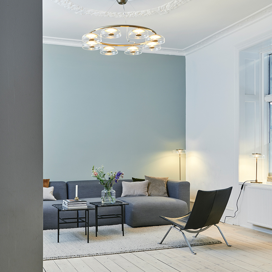 Blossi 8 Ljuskrona Nordic Gold/Clear V2