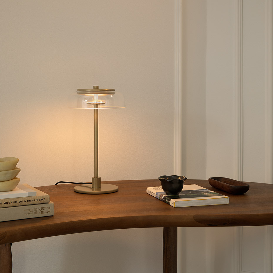 Blossi Bordslampa Small Nordic Gold/Clear V2