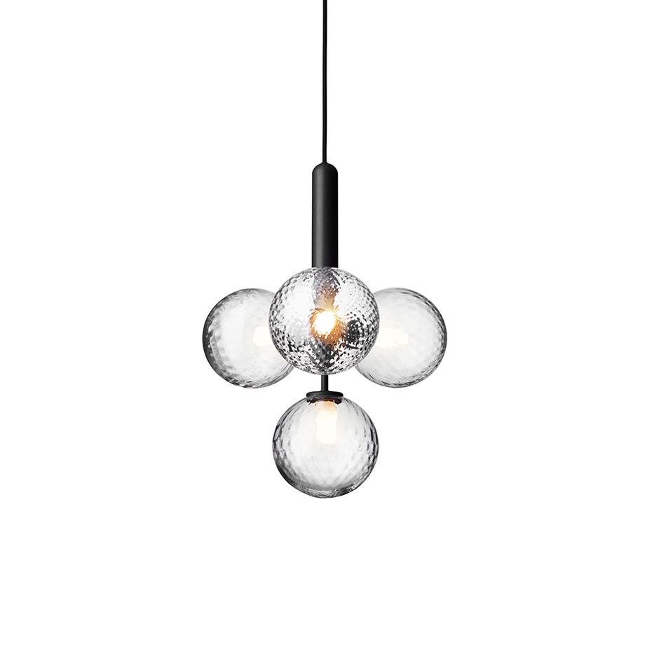 Miira 4 Ljuskrona Rock Grey/Optic Clear