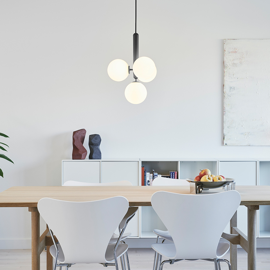 Miira 4 Ljuskrona Rock Grey/Opal White