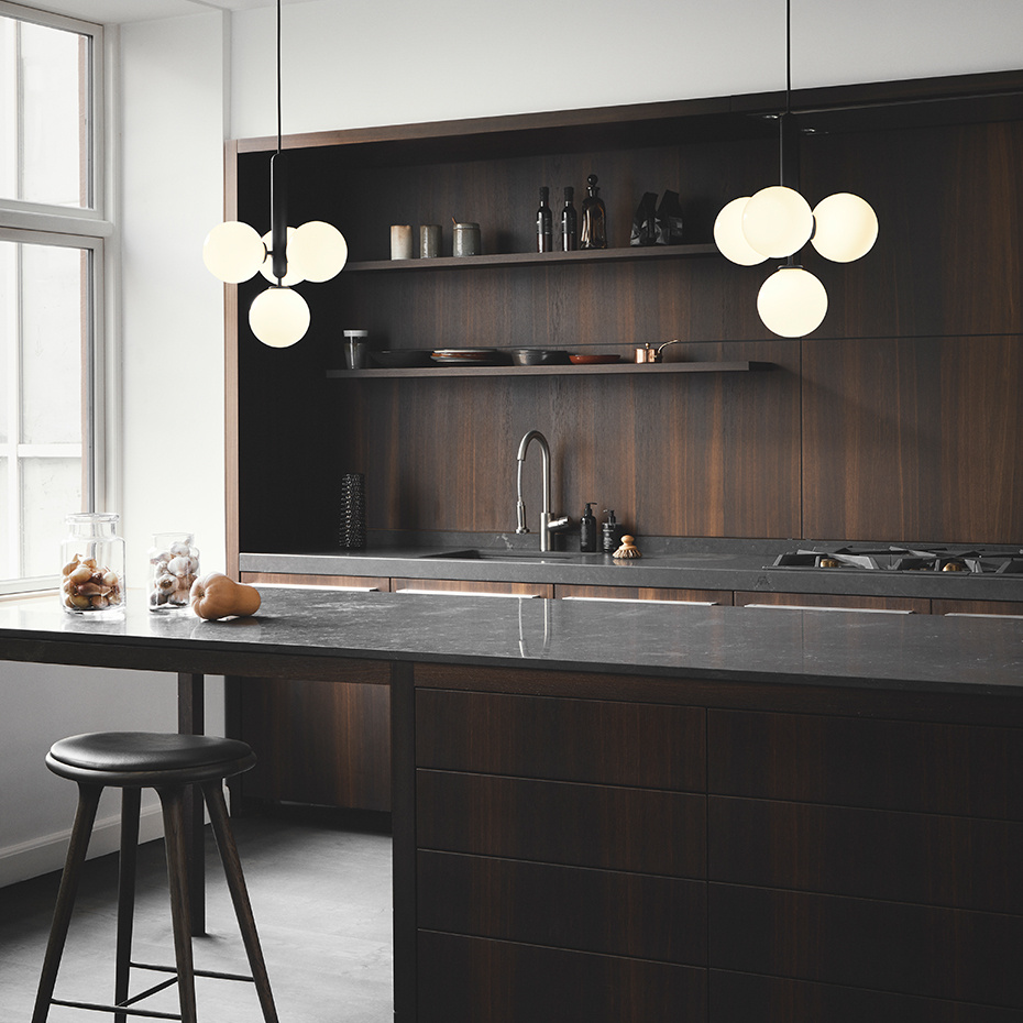 Miira 4 Ljuskrona Rock Grey/Opal White