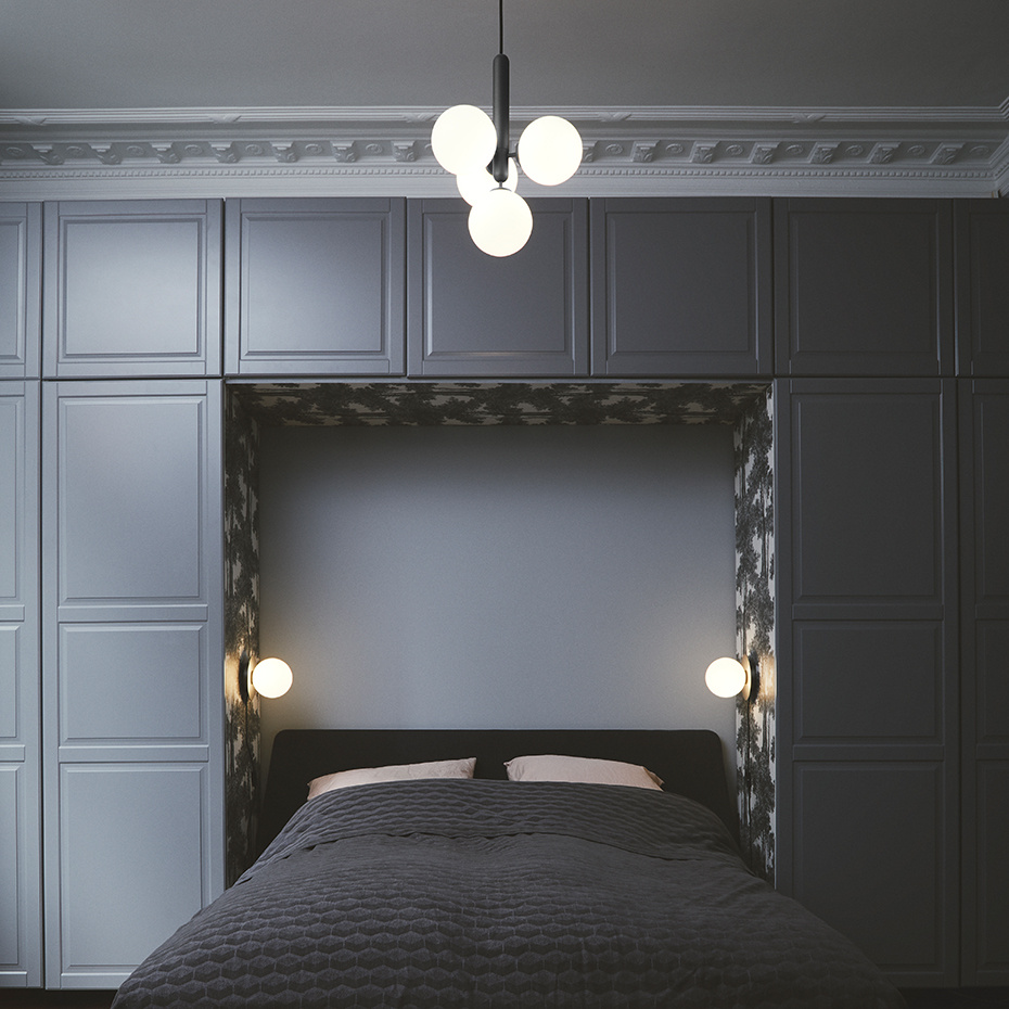 Miira 4 Ljuskrona Rock Grey/Opal White