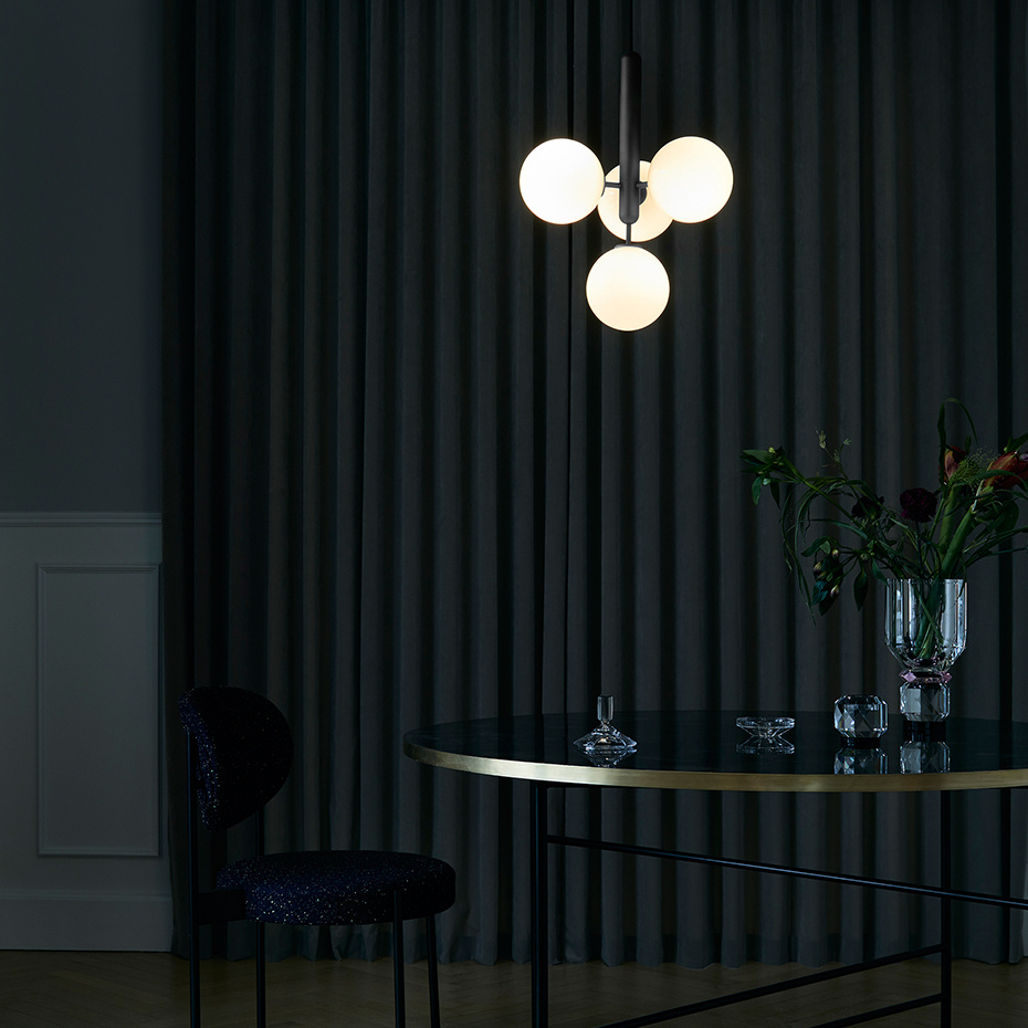 Miira 4 Ljuskrona Rock Grey/Opal White