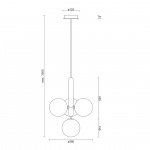 Miira 4 Ljuskrona Brass/Opal White Miira 4 Ljuskrona Brass/Opal White