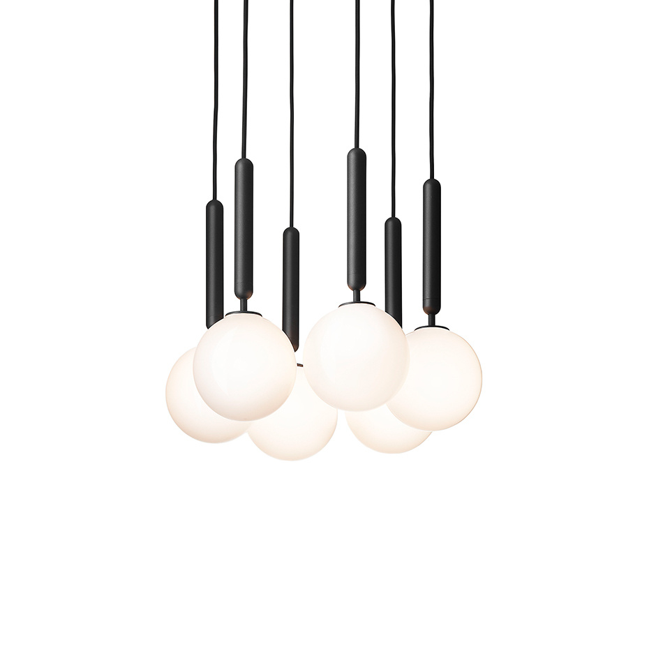 Miira 6 Ljuskrona Rock Grey/Opal White