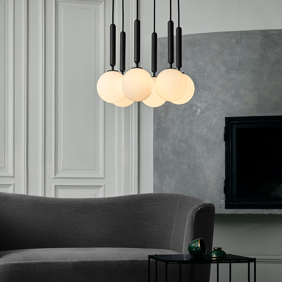 Miira 6 Ljuskrona Rock Grey/Opal White