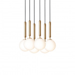 Miira 6 Ljuskrona Brass/Opal White Miira 6 Ljuskrona Brass/Opal White