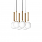 Miira 6 Ljuskrona Brass/Opal White Miira 6 Ljuskrona Brass/Opal White