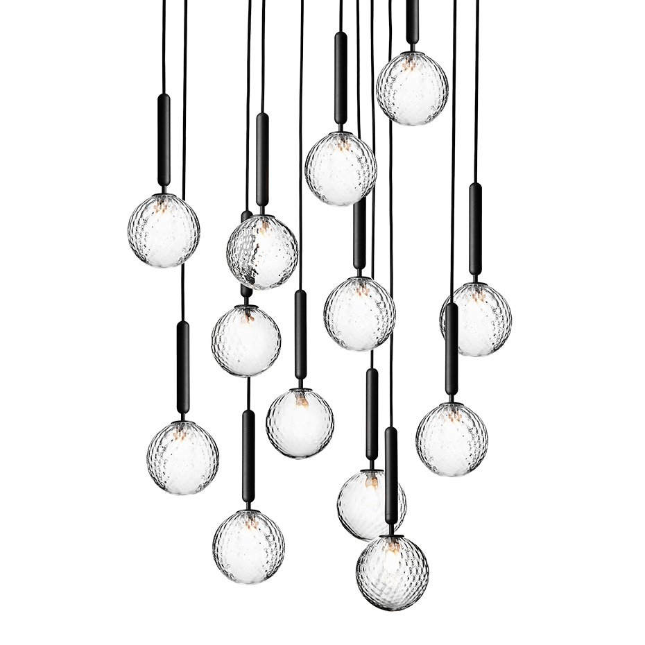 Miira 13 Ljuskrona Rock Grey/Optic Clear