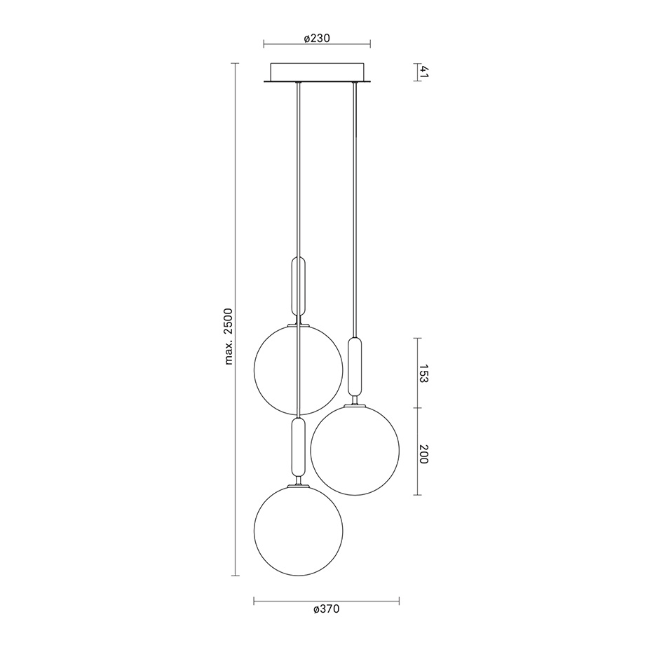 Miira 3 Ljuskrona Large Rock Grey/Opal White
