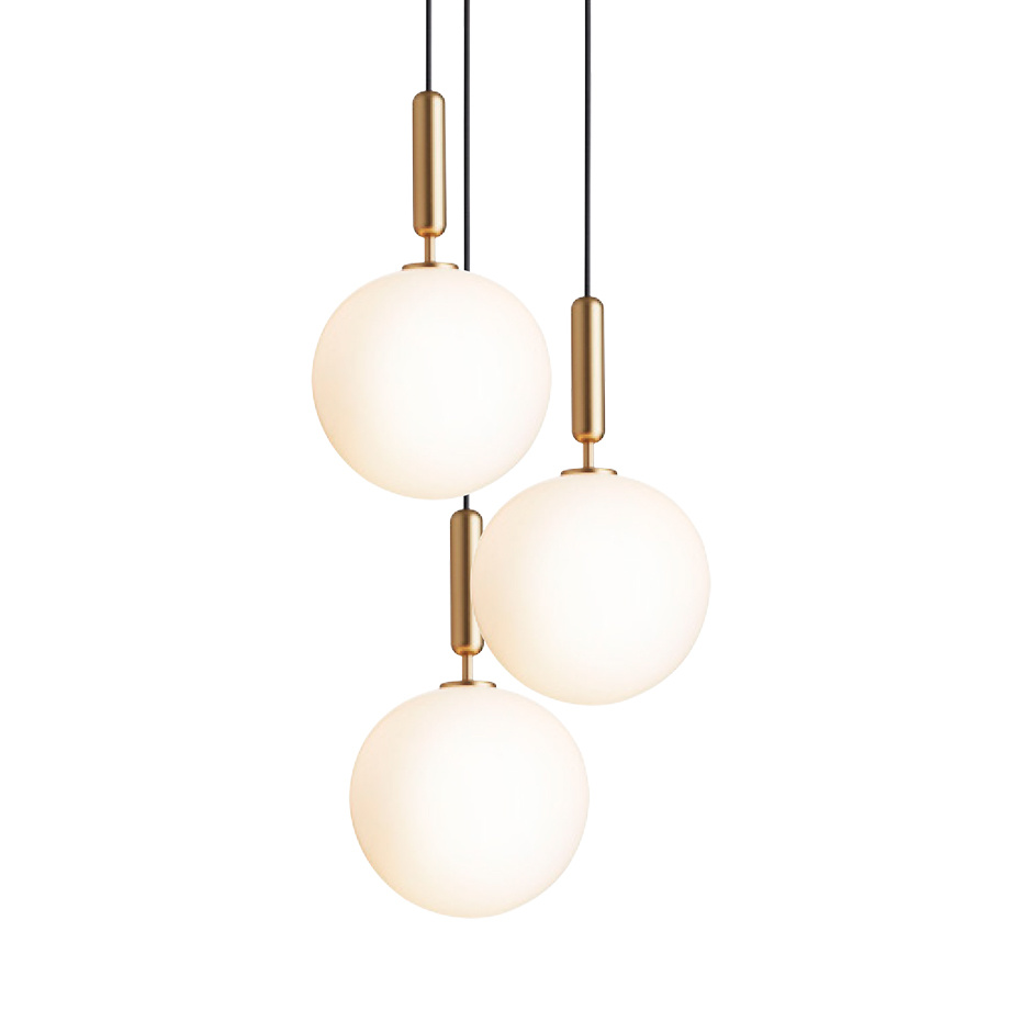 Miira 3 Ljuskrona Large Brass/Opal White