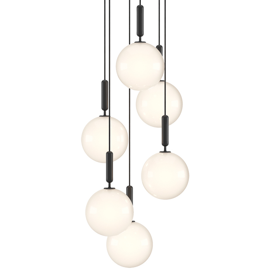 Miira 6 Ljuskrona Large Rock Grey/Opal White