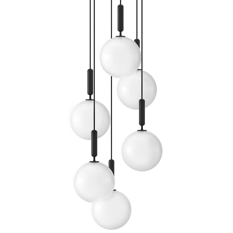 Miira 6 Ljuskrona Large Rock Grey/Opal White