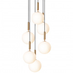 Miira 6 Ljuskrona Large Brass/Opal White Miira 6 Ljuskrona Large Brass/Opal White