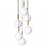 Miira 6 Ljuskrona Large Brass/Opal White Miira 6 Ljuskrona Large Brass/Opal White