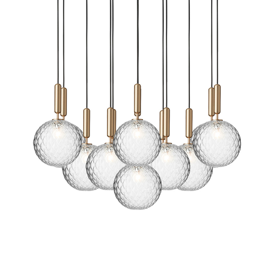 Miira 13 Ljuskrona Large Brass/Optic Clear