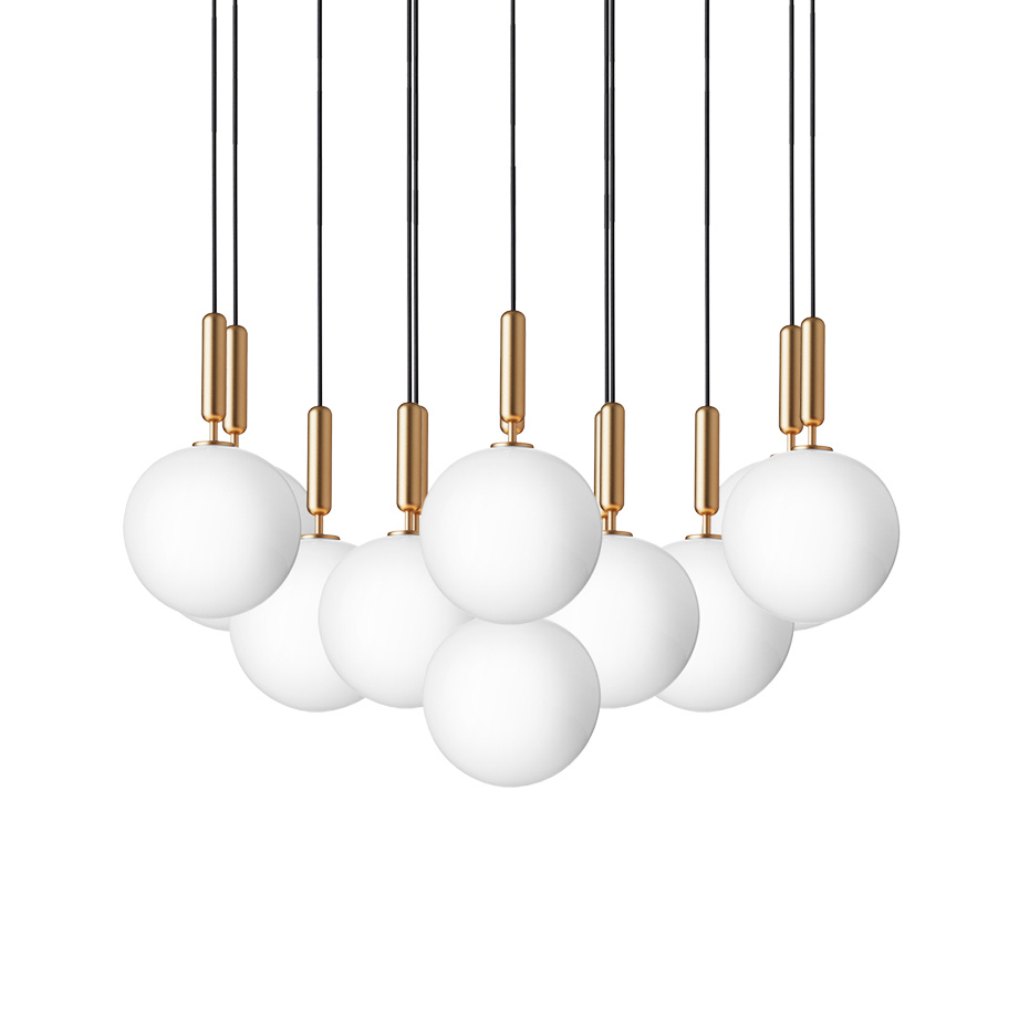 Miira 13 Ljuskrona Large Brass/Opal White