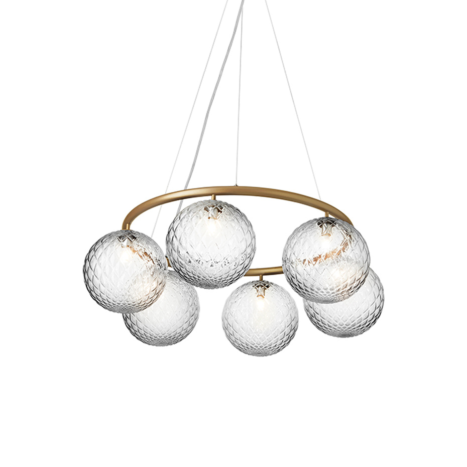 Miira 6 Circular Ljuskrona Brass/Optic Clear