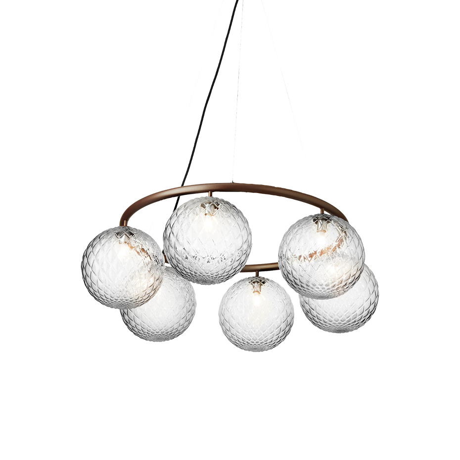 Miira 6 Circular Ljuskrona Dark Bronze/Optic Clear