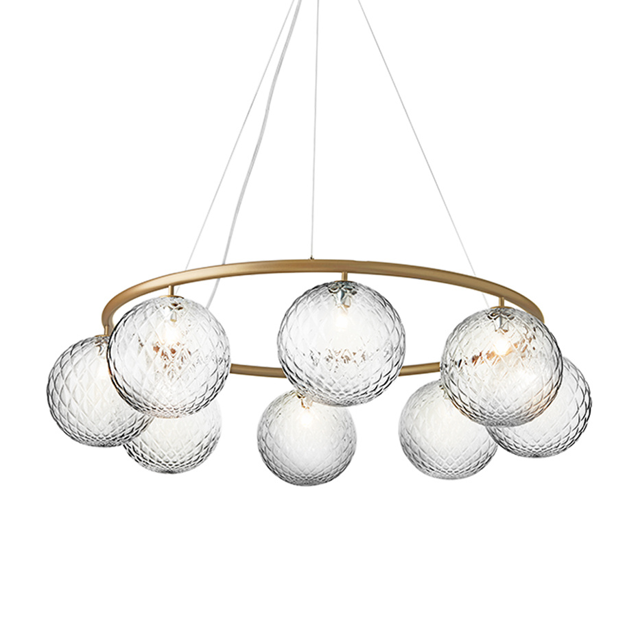 Miira 8 Circular Ljuskrona Brass/Optic Clear