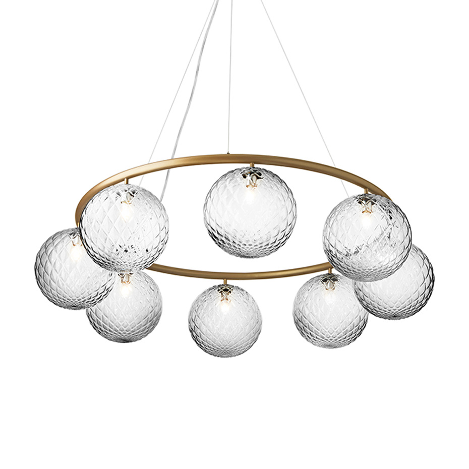 Miira 8 Circular Ljuskrona Brass/Optic Clear